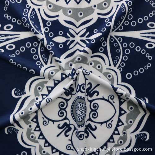 Abstract Design Good Breathability Stretchy Fabric for T-shirt/Blouses/Dress Weft Knitted Printed Single Jersey Fabric